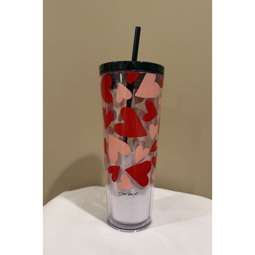 NWT Starbucks 2026 Valentines Clear Heart‎ Cold Cup